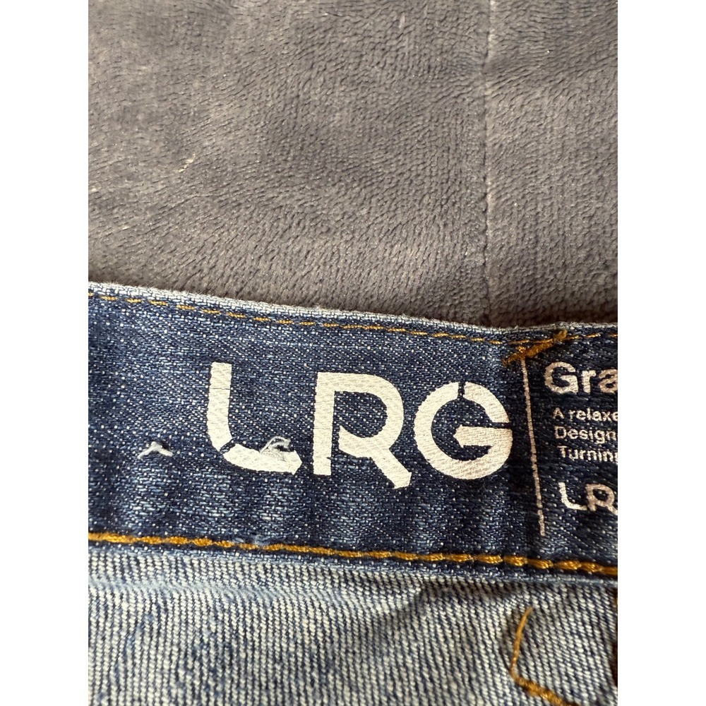 LRG Grass Roots Denim Shorts Mens Size 32 Blue Jean Distressed Casual thrash - Picture 6 of 16